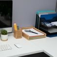thumbnail image 3 of Mind Reader Lattice Collection, Paper Tray and Pen Cup Set, Office, Rayon from Bamboo, Brown, 3 of 10