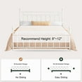 thumbnail image 5 of Amolife King Bed Frame, Metal Platform Bed with Vintage Headboard & No Box Spring Needed, White, 5 of 8