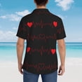 thumbnail image 3 of Lsque Cardiogram and Heart pattern Hawaiian Shirt for Men, Unisex Summer Beach Casual Short Sleeve Button Down Shirts-Large, 3 of 9