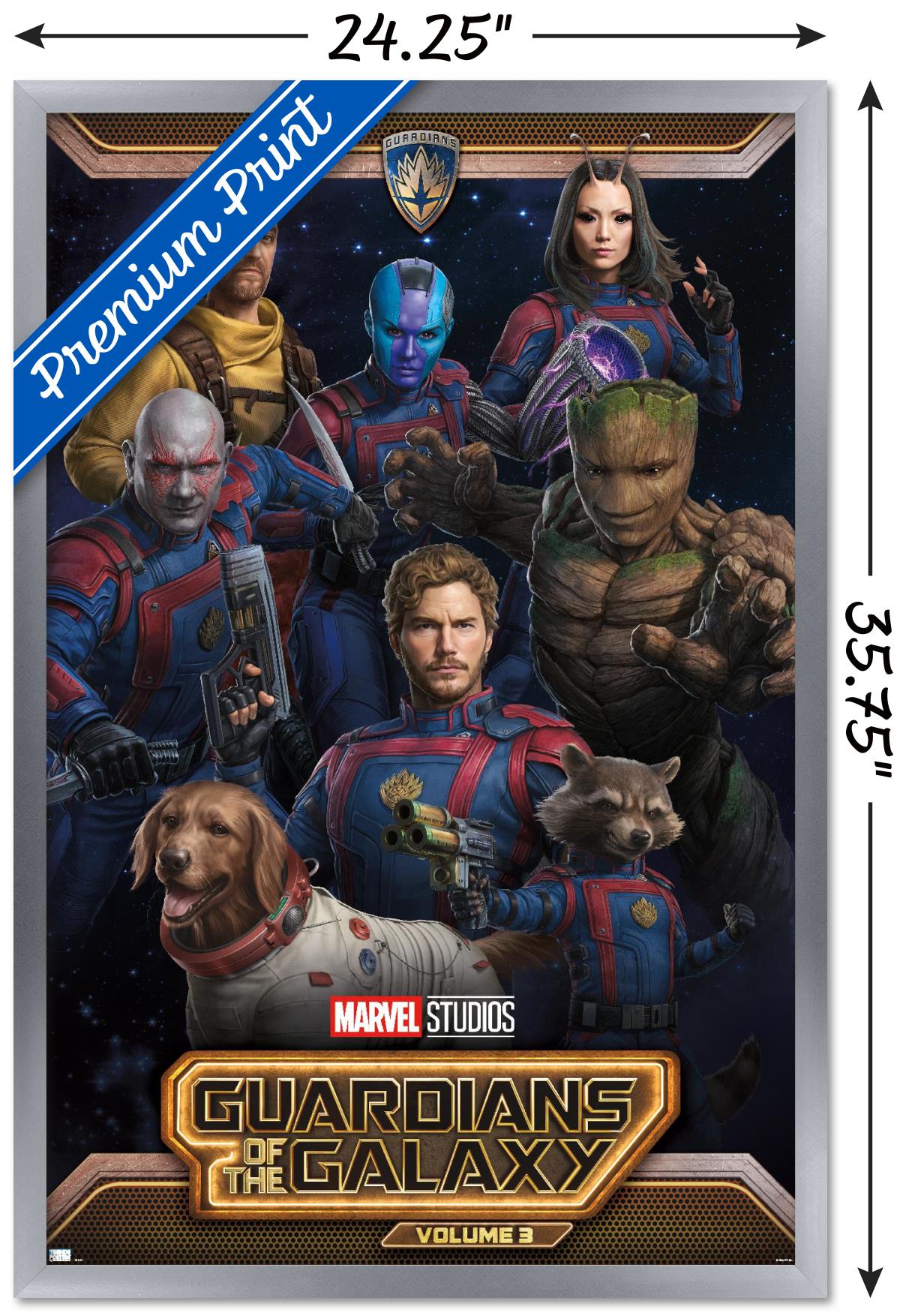 Marvel Guardians of the Galaxy Vol 3 - Group Wall Poster, 22.375" x 34" Framed