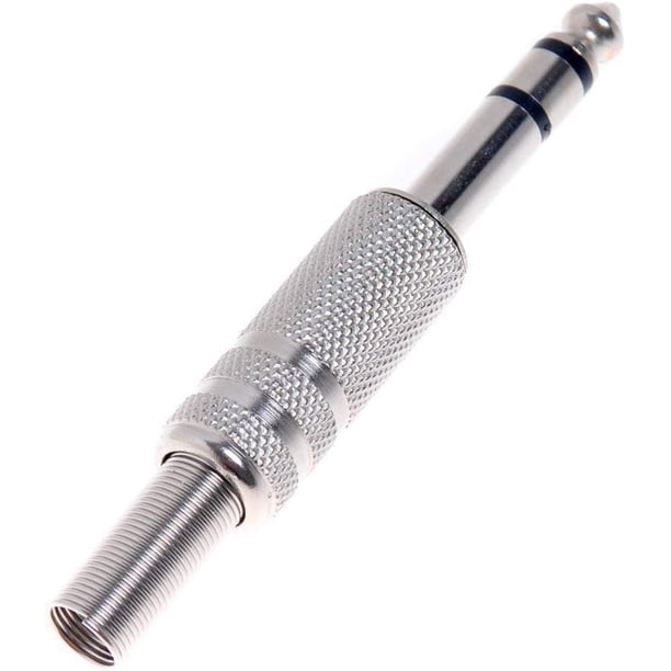 5 uds conector Jack 6,5mm macho soldadura estéreo macho conector de soldadura 100% Metal
