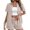 Khaki, variant on Laqbezok Women's Waffle Knit 2-Piece Set, Casual Short Sleeve Button Down Shirt and High Waisted Drawstring Shorts Outfit, Textured Summer Lounge Set with Pockets