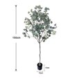 thumbnail image 5 of Luku Artificial Eucalyptus Tree 5ft Tall - Faux Silver Dollar Leaves, Planter, 5 of 7