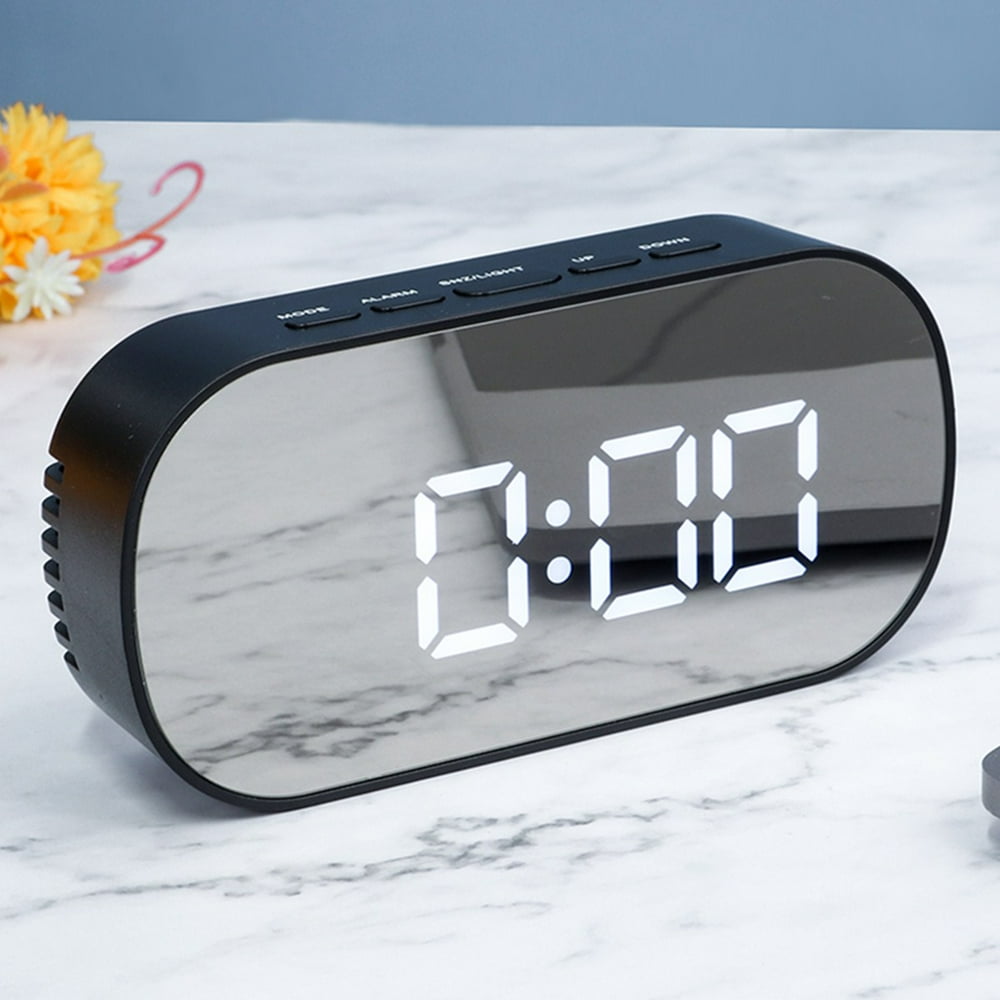 LED Digital Alarm Clock Home Mirror LED Electronic Clock Bedside