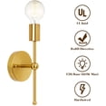 thumbnail image 4 of Wall Sconces 2 Pack Modern Wall Lighting Hardwired Gold Wall Lamp with Metal Column Stand for Bedroom, Living Room, Bathroom, 4 of 7