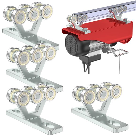 SKTREX 6 Wheel Trolley Assembly Electric Hoist Easy Installation Roller Trolley Silent for use with Unistrut 1-5/8" Wide and All 1-5/8" or Taller Strut Channel 4 PCS