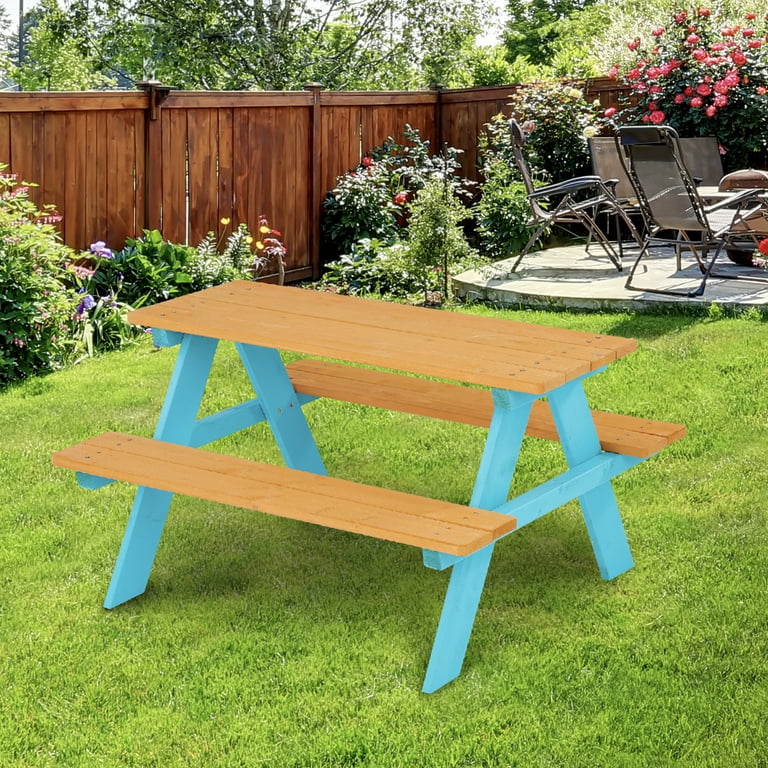 Kids outdoor online bench table