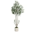 thumbnail image 2 of 6 Feet (72'') Artificial Olive Tree Fluffy Plants Indoor for Home Corner, Faux Olive Tree for Modern Home Office Living Room Floor Decor Indoor, 2 of 6
