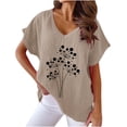 thumbnail image 2 of Mareep T-shirt pour Femmes P-3TG Col Femme Imprimé T-shirt Mode Confortable Blouses Féminines Hauts pour Femmes en Liquidation, Cadeau, 2 of 4