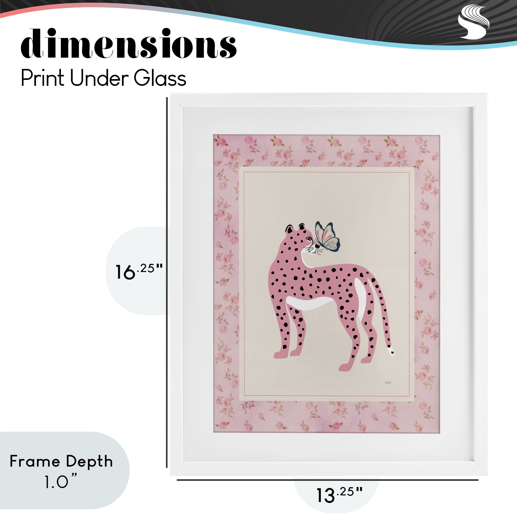 Stupell Industries Cheetah & Butterfly Friendship White Framed Print Under Glass, design by Natalie Carpentieri