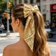 thumbnail image 5 of Pinza para el cabello con lazo de lentejuelas de tela | Pinza de resorte con lazo para mujer | Lazo decorativo para fiestas, bodas y uso diario, 5 of 5