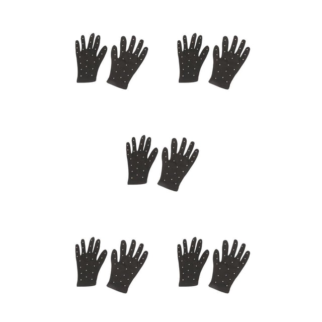 Minnieouse Guantes de muñeca de patinaje artístico brillante, mitones con diamantes de imitación transparentes, guantes de cristal cálidos, rendimiento Type5 NO5 Minnieouse CBP472898