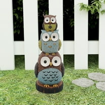 Abble 18" Stacking Owls Sculpture Garden Statue