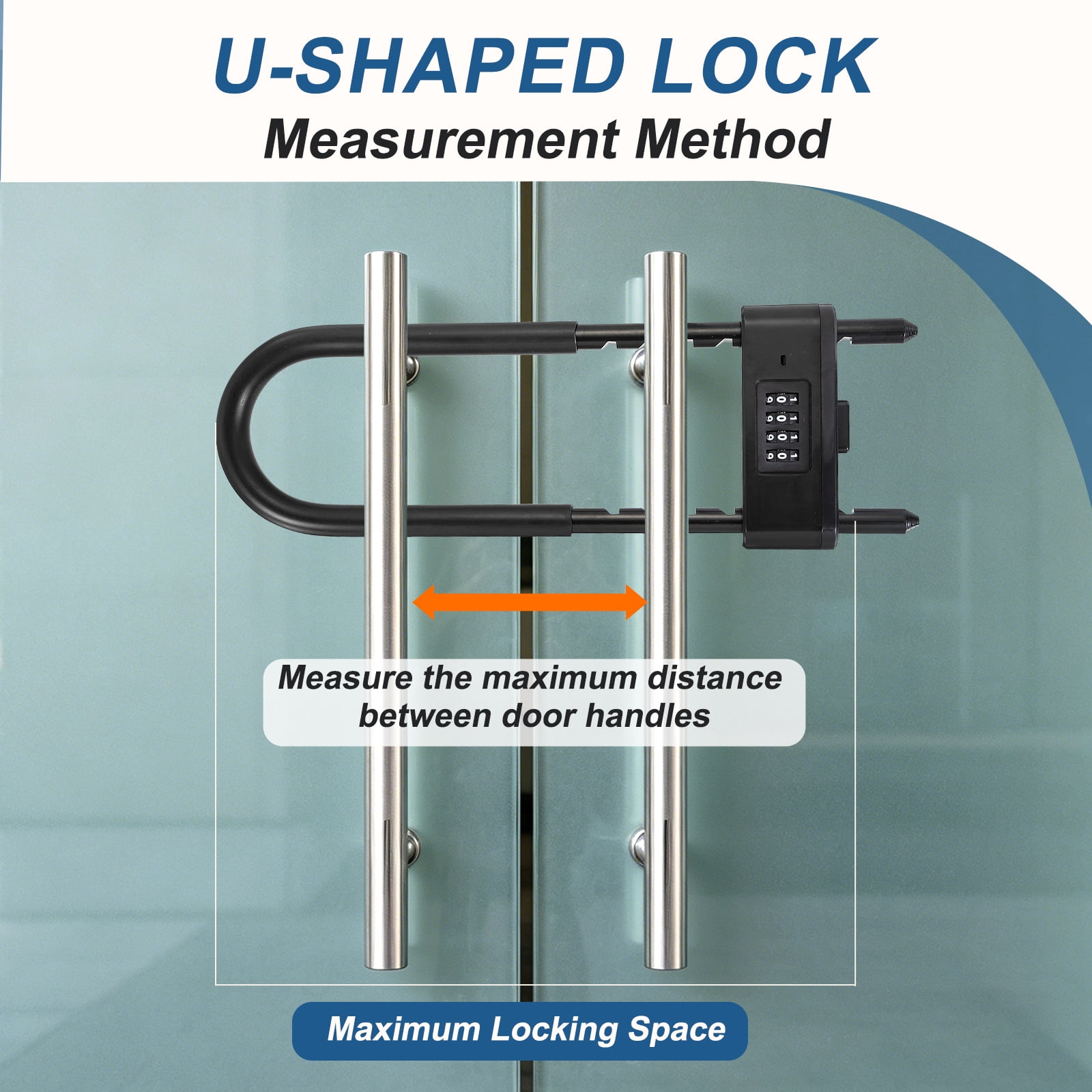 Uxcell 4 Digit Combination Padlock, Long Shackle Padlock - [6.42" - 10.24", Black], U-Shape Adjustable Shackle Lock for Bicycles Electric Bikes Mountain Bikes Glass Doors Gates
