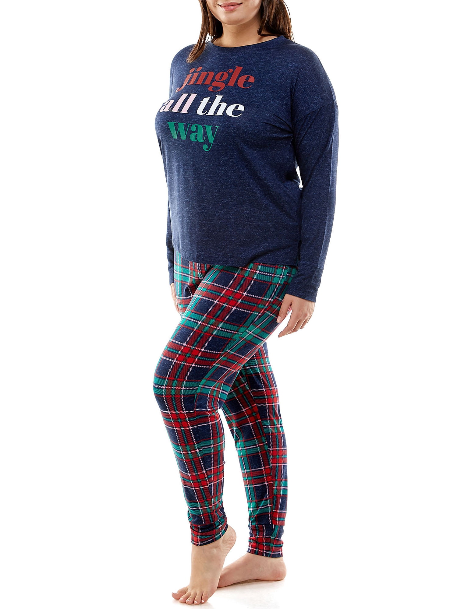 Jaclyn Women and Women's Plus Holiday Printed Long Sleeve Pajama Set