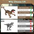 thumbnail image 6 of Remote Control Dinosaur Toys, RC Jurassic Velociraptor Toys, Light Chasing Dinosaur Toys with Water Mist Spray & LED Light Roaring Walking RC Dinosaur Robot Toys Model for Gifts, 6 of 9