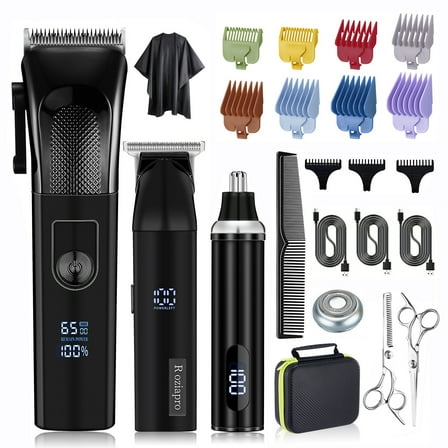 Rechargeable Barber Clippers Nose Hair Trimmer Professional Hair Cutting Kit Cordless Beard Trimmer