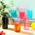 thumbnail image 3 of NOGIS 6 Acrylic Mason Jars with Lids and Straws 16 oz Drinking Plastic Tumbler with Straw Iced Coffee Cups Water Bottles Mugs for Wedding Party Favor Water Milk Beer Juice Beverage (Colorful), 3 of 5