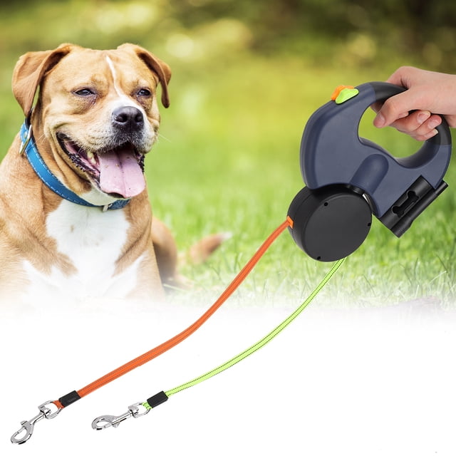 143 Correa Doble Correas retráctiles para Perros Correa para Caminar para Mascotas Correas para Perros Extensibles automáticas Cuerda de tracción Flexible para Perros y Gatos Agarre de Mano(Gary) EOTVIA NO