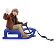 thumbnail image 3 of Blue Snow Racer Sled for Kids, Winter Sport Ski Sled Slider Board with Steering Wheel & Footrest, 220 lbs Capacity Snow Sled for Kids, Teenagers, Adult, 3 of 16