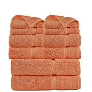 FTB Classic Turkish Luxury Hotel & Spa Bath Towel Set 10 Piece Towels (Coral)