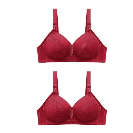 Clearance & Promo Women s Embroidered Bra  Comfortable Seamless  Breathable Underwire-Free  Soft Material  Everyday Casual  Supportive Bra  for Daily Wear  Plus Size Tracksuit|Nylon Spandex Wine