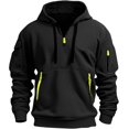 thumbnail image 2 of YATELLE Tactical Hoodies for Men Quarter Zip Pullover Men Vintage Workout Hoodies with Pockets Military Tactical Sweatshirt, 2 of 5