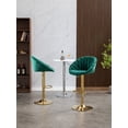 thumbnail image 3 of Luccalily Counter Height Bar Stools Set of 2,Velvet Bar stools with Back and Footrest,Modern Design and Golden feet for Kitchen,Bistro Pub, Dining Chair, 3 of 11