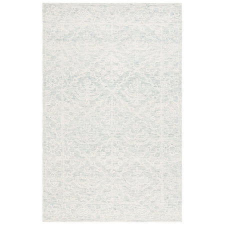 SAFAVIEH Ebony Aidan Geometric Area Rug, Ivory/Light Grey, 4' x 6'