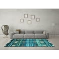 thumbnail image 3 of Ahgly Company Indoor Square Abstract Light Blue Modern Area Rugs, 3' Square, 3 of 4