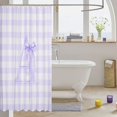 thumbnail image 3 of Manfei Purple Monogrammed A Design Shower Curtain 72Wx72L,Geometric Grid Print Bathroom Curtain, 3 of 5