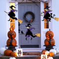thumbnail image 2 of Decoración de Halloween Manortang de metal: bruja con escoba, 2 of 7