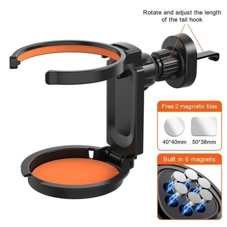 Car Cup Holder Phone Mount - Orange Accent  Adjustable Cradle Easy Installation - For Most Smartphones Car Truck Suv Van