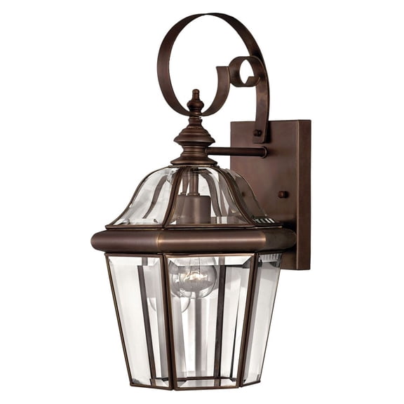 Hinkley Lighting - One Light Wall Mount - Augusta - Brass Outdoor Lantern