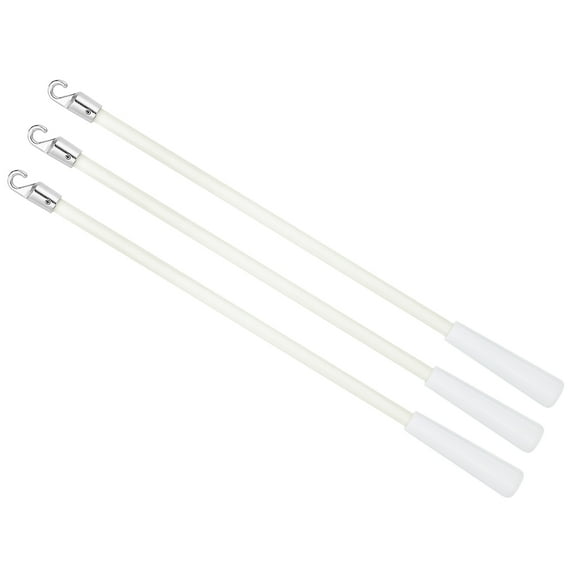 3Pcs 12" Blinds Wand Replacement, Blinds Tilt Wand with Hook and Grip, White