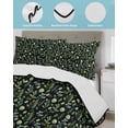 thumbnail image 4 of Quilts Twin XL Size, Dark Green Leaves Soft Comforter Bedding Set for Bed, Pastoral Farmhouse Botanical Plant Lightweight Quilted Bedspread with Pillow Cover(2 Pieces) for All Season, 68x98 Inch, 4 of 6