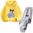 thumbnail image 3 of Conjunto de sudadera con capucha Kuromi para niñas y niños, sudaderas de manga larga para niños, primavera y otoño, camisetas con capucha informales de dibujos animados para niños de 3 a 14 años, 3 of 5