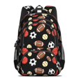 thumbnail image 2 of Football and Rugby Black Pattern Cute School Backpack Bag with Padded Back and Adjustable Shoulder Straps 16.9 X 12.6 X 5.9 Inches, 2 of 5
