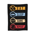 thumbnail image 2 of ZNDUO Vintage Eat Sleep Game Repeat Pattern Throw Blanket, Lightweight Cozy Soft Throw Blanket for Couch, 60"x50" Throw Blankets for Bed, 2 of 8