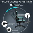 thumbnail image 5 of Hoffree Gaming Chair with Massage Fabric Office Chair with footrest for Adults, Ergonomic Gamer Chair with Headrest and Lumbar Support for Office Gaming, 440 LBS, 5 of 10