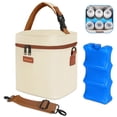 thumbnail image 1 of Bolsa enfriadora de leche materna Mancro con bolsa de hielo de 8,5 L, color beige, 1 of 9