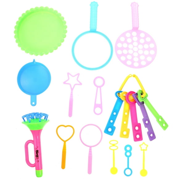 1 Set 17pcs Bubble Blowing Bars Wands Handheld Bubble Sticks (Assorted Color)
