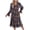 Black, variant on CHUMUD Summer Dress for Women Ruffle Long Sleeve Crew Neck Stretch Waist A Line Floral Midi Dress Casual