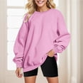 thumbnail image 2 of Towmus Womens Sweatshirts Crew Neck Long Sleeve Solid Color Casual Tshirts Loose Fit Women Blouse, 2 of 4