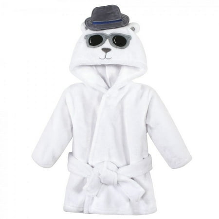 UPC: 0660168163216 | Hudson Baby Infant Boy Plush Animal Face Bathrobe Handsome Bear 0-9 Months
