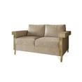 thumbnail image 3 of Castle Place Glam Velvet Upholstered Loveseat, Beige, 3 of 7