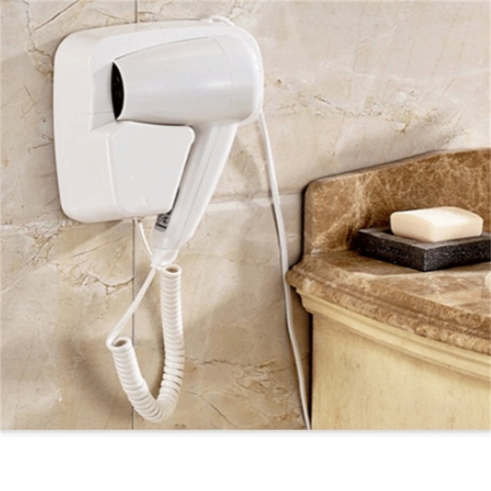 HXRH 1 Pack Bathroom Hair Dryer, Hotel Wall Mounted Hairdryer, Blow Dryer with Stand Rack,Home Bathroom Accessories,Fast Drying,for Domestic and Commercial (White)