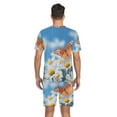 thumbnail image 6 of joogoo Men's Pajama Set Butterfly Daisy Flower V-Neck Pj Shorts Set 2 Piece Loungewear Sleepwear L, 6 of 7