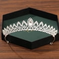 thumbnail image 2 of Corona y Tiara de Color plateado para mujer, accesorios para el cabello de boda, corona para novia, Diadema de diamantes de imitación de cristal, 2 of 5