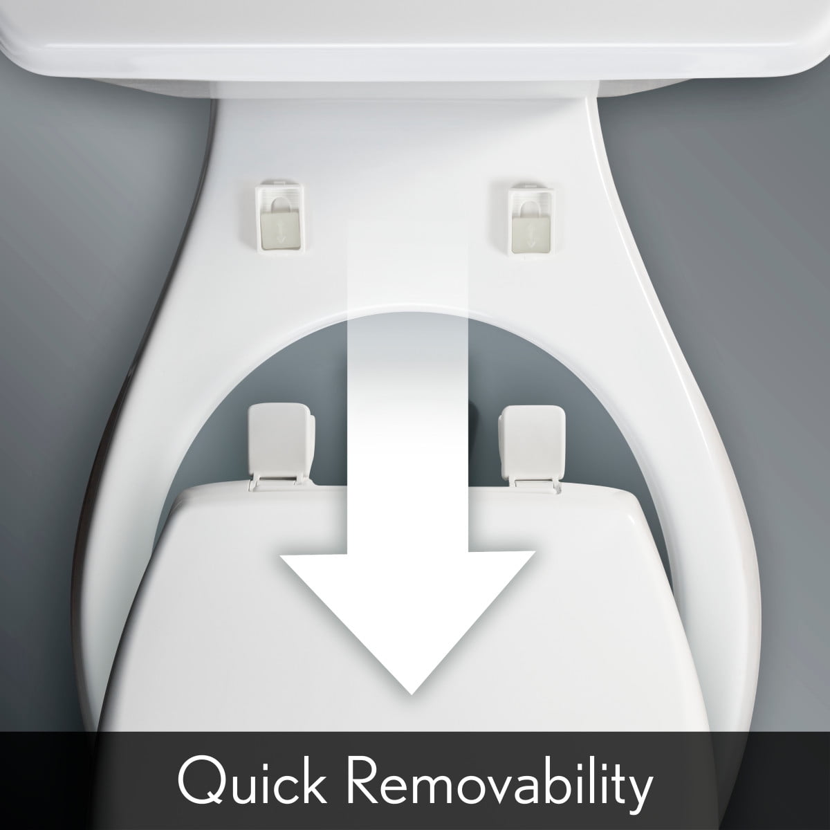 Mayfair Affinity Slow Close Elongated Plastic Toilet Seat in White Never Loosens, Removes for Easy Cleaning and Greater Stability